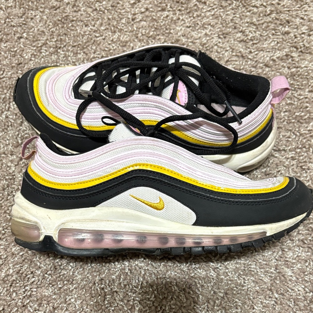 Nike Airmax 97 Black/Pink/Yellow Size 7Y